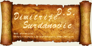 Dimitrije Surdanović vizit kartica